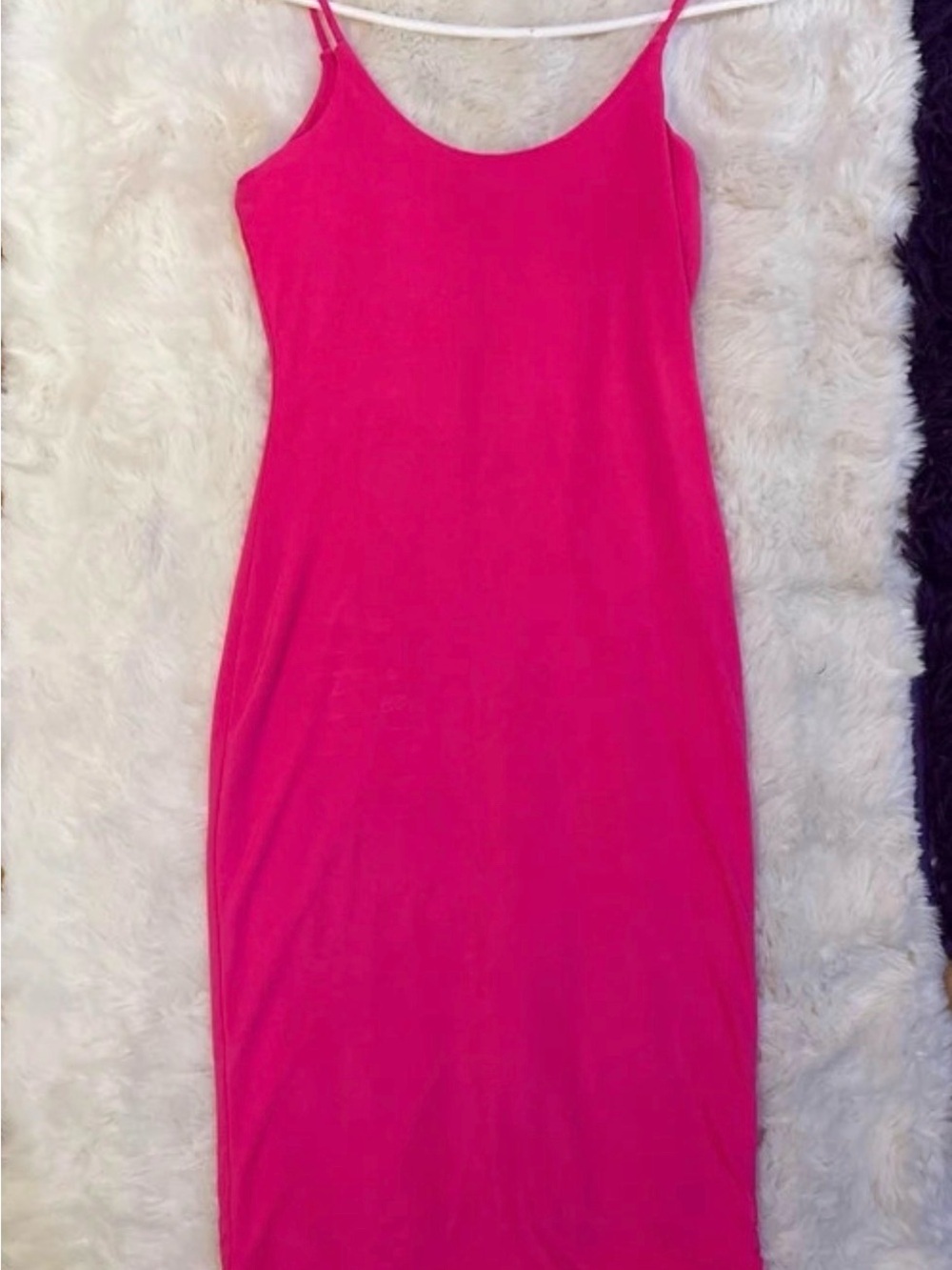 Fashion Nova Bright Hot Pink Midi Slip Dress